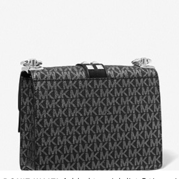 MICHAEL MICHAEL KORS
Greenwich Small Studded Metallic Logo Grey Crossbody Bag - Picture 3 of 16